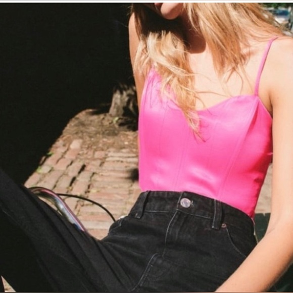 Zara Pink Bustier Crop Top - Size Small - Picture 2 of 4